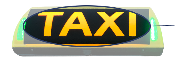 The iToplight taxi sign highlights your brand and gives you more rides