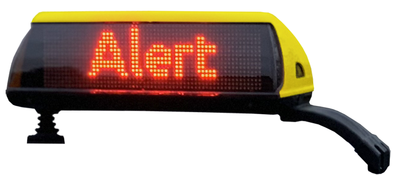 The iToplight smart taxi signs from Pointguard can show an alarm message to alert the public that the driver is in danger