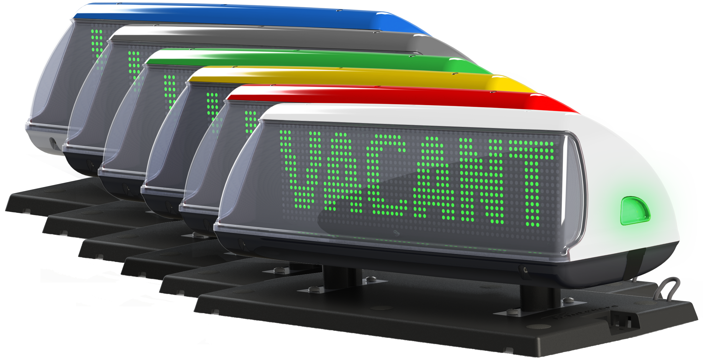 The iToplight taxi sign is available in all colors